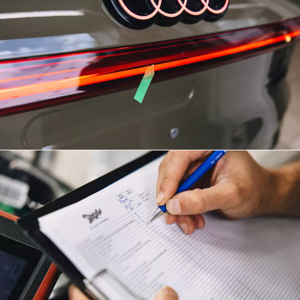 Забронировали Audi Q5 L прозрачным глянцевым полиуретаном, выполнили шумоизоляцию дверей и арок, установили видеорегистратор